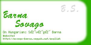 barna sovago business card